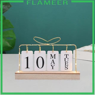 [Flameer] ปฏิทินตั้งโต๊ะ ฐานไม้ สไตล์นอร์ดิก สําหรับตกแต่งบ้าน บาร์ ห้องครัว