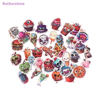 Ruisurshine ใหม่ สติกเกอร์ ลายกะโหลกฮาโลวีน 50 ชิ้น สําหรับติดตกแต่งตู้เย็น แล็ปท็อป กีตาร์ สเก็ตบอร์ด