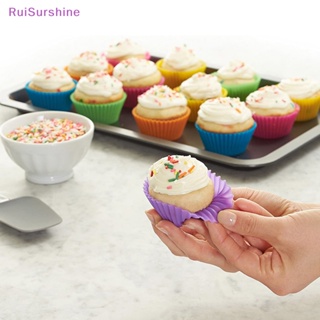 Ruisurshine แม่พิมพ์ซิลิโคน ทรงกลม ใช้ซ้ําได้ สําหรับทํามัฟฟิน คัพเค้ก เบเกอรี่ 12 24 ชิ้น