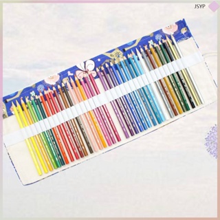 กระเป๋าดินสอ ผ้าแคนวาส แบบพกพา ลายกวาง สีฟ้า 48 ช่อง