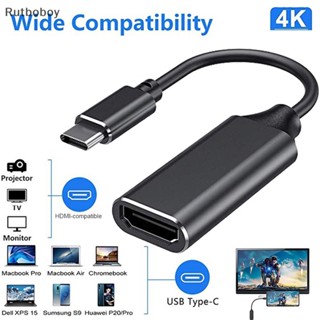 [Rut] อะแดปเตอร์แปลงสายเคเบิ้ล Type C เป็น HDMI Ultra HD 4k USB 3.1 HDTV สําหรับ MacBook Chromebook Samsung S8 S9 COD