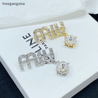 [FREG] เข็มกลัดเพทาย ฝังตัวอักษร MIU เครื่องประดับแฟชั่น สําหรับผู้หญิง FDH