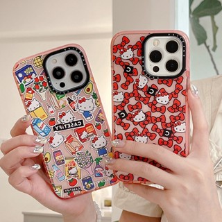 Casetify เคสโทรศัพท์มือถือแบบนิ่ม ลายเฮลโลคิตตี แต่งกลิตเตอร์ สําหรับ IPhone 14 13 12 11 Pro Max