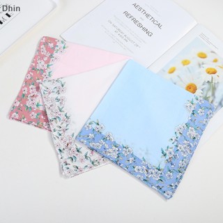 [Dhin] ผ้าเช็ดหน้า ผ้าฝ้าย พิมพ์ลายดอกไม้ ยอดนิยม สําหรับผู้หญิง ของขวัญคริสต์มาส COD