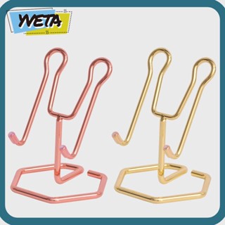 Yveta ขาตั้งโลหะ สีทอง สีโรสโกลด์ สําหรับวางโทรศัพท์มือถือ นามบัตร