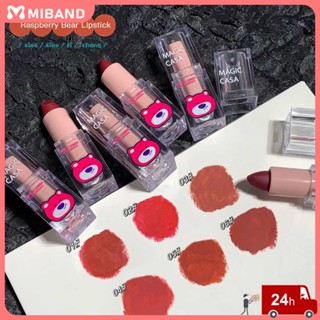 พร้อมสต็อก magic Casa Strawberry Bear Persistent Non-stick Moisturizing Lipstick Cup Daily Mirror Versatile Lip Cosmetics Pk Ysl Natural Moisturizing