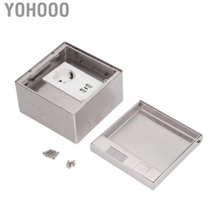 Yohooo Conference Table Connection Box EU Plug AC250V Countertop High Temperature Resistant PC and Stainless Steel for