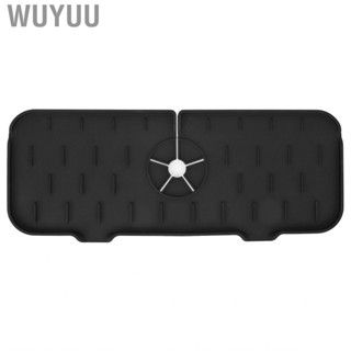 Wuyuu Sink Faucet Mat Silicone Drainage Design Easy Cleaning Water Catcher Draining Pad for Kitchen Bathroom