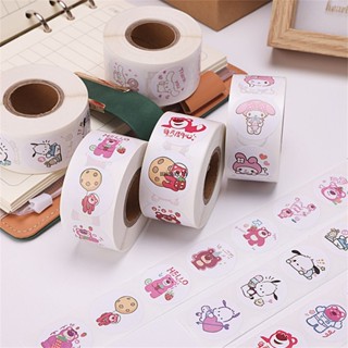 Sanrio สติกเกอร์น่ารัก Cinnamoroll My Melody กระดาษสติกเกอร์กันน้ำ Strong กาวสติกเกอร์คู่มือ DIY โน้ตบุ๊คตกแต่ง 500 PCS/ม้วน mimay