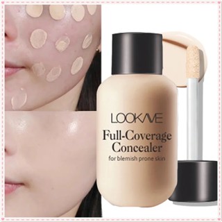 Lookave คอนซีลเลอร์กันน้ำ Liquid Matte Full Cover Pit Scars Dark Circles Whitening Moisturizing Smooth Foundation แต่งหน้าติดทนนาน JOYFEEL