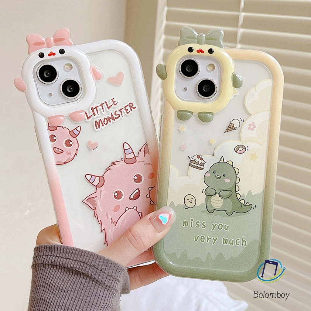 คู่โปร่งใสอ่อนนุ่มเคสโทรศัพท์สําหรับไอโฟน 11 12 13 14 15 Pro Max 6 7 8 Plus XR X XS MAX ไดโนเสาร์สีชมพูและสีเขียวเปลือก