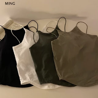 #116 เสื้อสายเดี่ยว แขนกุด สีพื้น ทรงสลิม สไตล์ฝรั่งเศส เหมาะกับฤดูร้อน สําหรับผู้หญิง COK