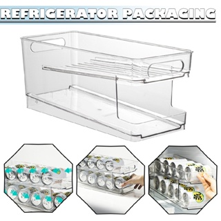 Soda Can Organizer for Refrigerator Fridge Can Organizer Beverage Container Bin