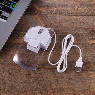 เมาส์ออปติคอล มีสาย USB 2.0 ไฟ LED สีโปร่งใส#B [Hidduck.th]