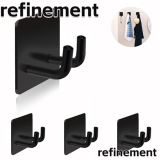 Refinement ตะขอแขวนผ้าขนหนู สเตนเลส สีดํา 4 แพ็ค สําหรับติดผนังห้องน้ํา ห้องครัว