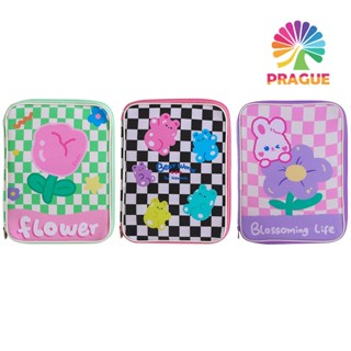 [prague.th] เคสแท็บเล็ต หนัง PU แต่งซิป ลายการ์ตูนหมากรุก สําหรับเด็กผู้หญิง