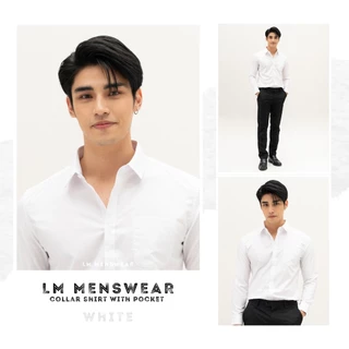 เสื้อเชิ้ตคอปก มีกระเป๋า 20 สี ขาว/ขาวครีม/ชมพูอ่อน/ชมพูโรส/แดง/เลือดหมู/กรม/ดำ