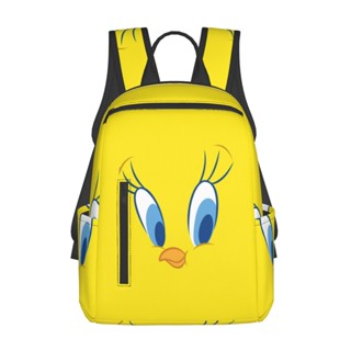 Tweety Bird กระเป๋าเป้สะพายหลัง กระเป๋าเดินทาง มีซิป 14.7 นิ้ว ทนทาน สําหรับนักเรียน