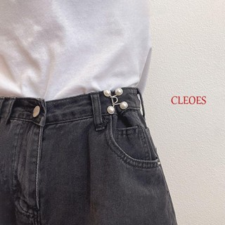 Cleoes เข็มกลัดมุก คริสตัล เครื่องประดับแฟชั่น หรูหรา ติดกระดุมกางเกง เสื้อผ้า ผู้หญิง