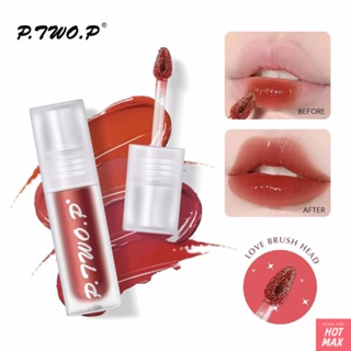 P. TWO.P Matte Velvet Lip Glaze กันน้ำและป้องกันเหงื่อ Non Staining Cup ลิปสติกแต่งหน้าทนทาน [hotmax]