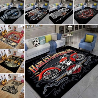 H Harley ป้ายพิมพ์ ย้อนยุค พรมรถจักรยานยนต์ ห้องนั่งเล่น ห้อ…