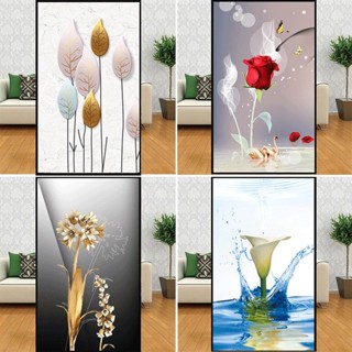 Hot Sale# glass sticker bathroom toilet sliding door sliding door anti-transparent shading sun protection anti-peep film rose flower 8.26Li