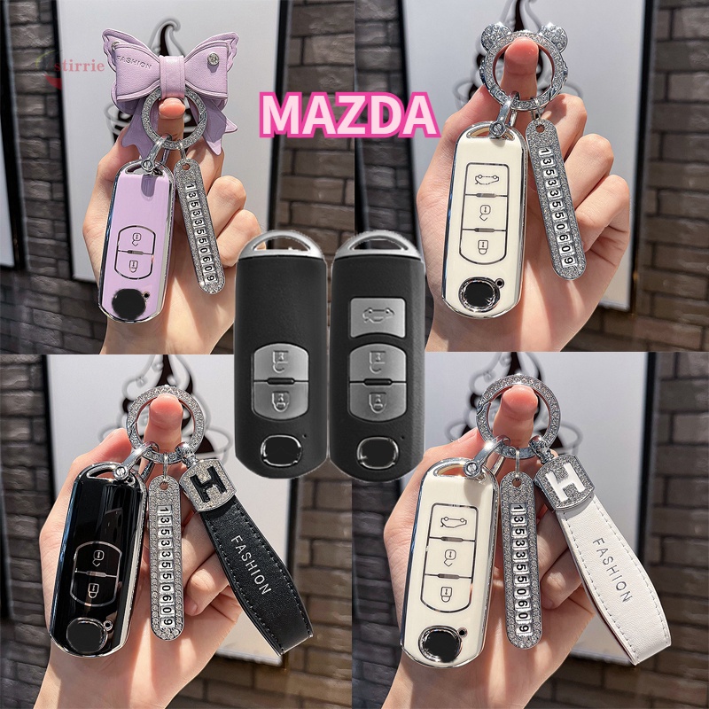ฝาครอบกุญแจรถสําหรับ Mazda 2 3 CX-3 CX-5 CX-7 CX-9 CX5 CX7 CX9 CX3 Push Start ออกแบบใหม ่ TPU Anti Scratch รีโมทพวงกุญแจ