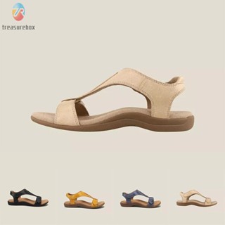 【TRSBX】Womens Sandals Ankle Strap Wide Fit Flat Slippers Beach Peep Rome Shoes Size NEW