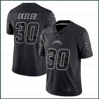 Sy3 NFL เสื้อยืดลําลอง แขนสั้น คอกลม พิมพ์ลาย Los Angeles Game Jersey Austin Ekeler RFLCTV พลัสไซซ์ YS3