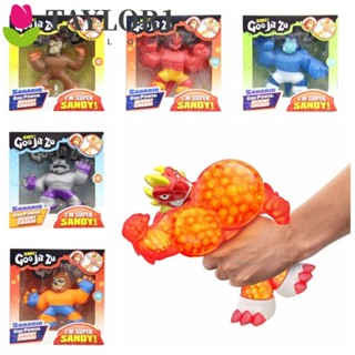 Taylor1 ของเล่นฟิกเกอร์ เกม Goo Jit Zu Squeeze, Dragon Animal Rubber Man Super Heroes แบบยืดหยุ่น สีเขียว