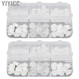 Yiyicc Nail Art Decorations  Multifunction White Resin Decoration Charming Delicate Rhinestones for Women Beauty Salons