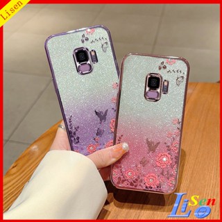 เคส Samsung S9 S9+ S9 Plus ดอกไม้ ผีเสื้อ เคสโทรศัพท์ ป้องกัน HYB ดอกไม้ ผีเสื้อ เคสโทรศัพท์ ป้องกัน