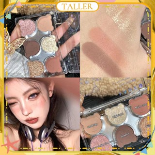 ✧Ready Stcok Jaded อายแชโดว์หกสี Bear Shape Design Pearlescent Fine Shimmer Matte Earth Color อายแชโดว์ Long Lasting Eye แต่งหน้า TALLER