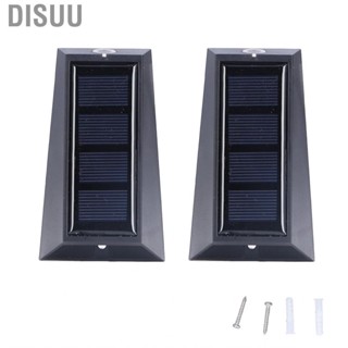 Disuu Solar Fence Light Wall 2Pcs For Backyard Garden