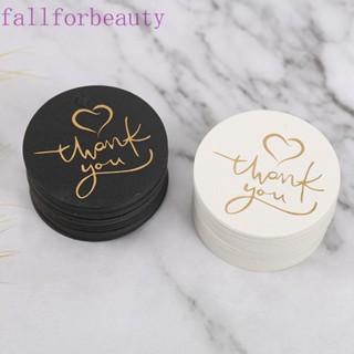 Fallforbeauty การ์ดแขวน ลาย Thank You ขนาด 4.5X4.5 ซม. สีดํา สําหรับงานแต่งงาน งานวันเกิด 100 ชิ้น