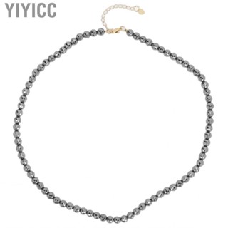 Yiyicc Terahertz Round Beads Necklace 128 Facets Natural Stone CHW