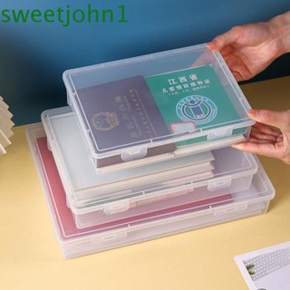 Sweetjohn กล่องพลาสติกใส PP กันน้ํา ทนทาน สําหรับใส่เอกสาร ใบเสร็จ