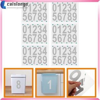สติกเกอร์ไวนิล ตัวเลข 6 แผ่น สําหรับถังขยะ