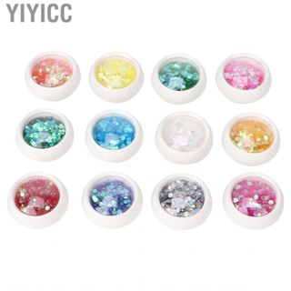 Yiyicc Nail Sequins  Manicure Colorful Holographic Well Sealed for Home Use Salon