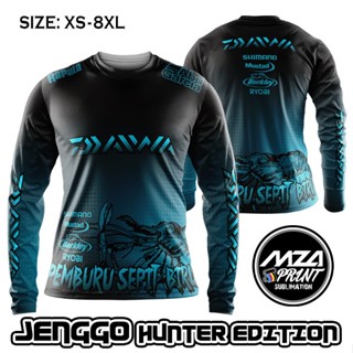 Jenggo Hunter Edition | เสื้อยืด พิมพ์ลายกุ้งก้ามกรามตกปลา | ฮันเตอร์สแนป สีฟ้า | Jenggo Hunter Sublimation OutFit