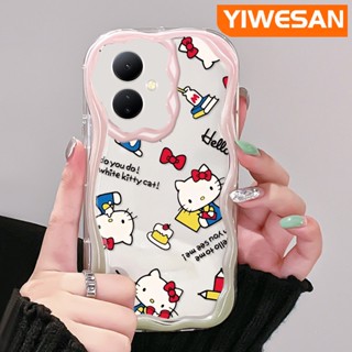 เคสโทรศัพท์มือถือ ซิลิโคนนุ่ม ใส ลายเฮลโลคิตตี แมว สีครีม สําหรับ VIVO Y76 Y76s Y74s 5G Y36 Y77 Y77E 5G Y78 Y78+ 5G IQOO Z6 Lite 5G