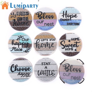 Lumiparty ที่รองแก้ว ปักครอสสติตช์คริสตัล Diy สําหรับผู้เริ่มต้น 8 ชิ้น