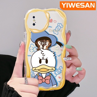 สําหรับ iPhone X Xs Xr Xs Max เคสการ์ตูนโดนัลด์ดั๊ก น่ารัก สีสันสดใส เนื้อครีม ขอบคลื่น เคสโทรศัพท์ ซิลิโคนใส