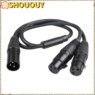 Shououy สายเคเบิลแยกขยายเสียง XLR 3Pin ตัวผู้ เป็นตัวเมียคู่ 50 ซม.