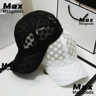 Maxg หมวกเบสบอล ลูกไม้ ดอกไม้ ฤดูร้อน ปรับได้ หมวกกันแดด