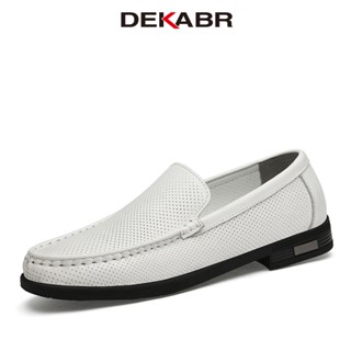 Dekabr รองเท้าโลฟเฟอร์ลําลอง หนังวัวแท้ ใส่สบาย ระบายอากาศ แฮนด์เมด สําหรับผู้ชาย ไซซ์ 36-46