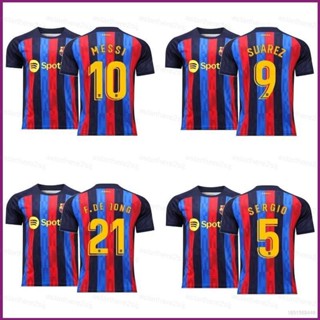 เสื้อกีฬาแขนสั้น ลายทีมชาติฟุตบอล NP2 2022-2023 Home Barcelona FCB Messi Suarez Sergio Jong PN2