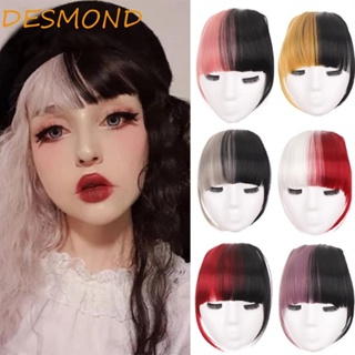 Desmond วิกผมหน้าม้าสังเคราะห์ ทนความร้อน คุณภาพสูง สีชมพู สําหรับผู้หญิง