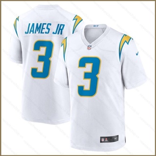 Qy NFL เสื้อยืดลําลอง แขนสั้น คอกลม พิมพ์ลาย Los Angeles Game Jersey Derwin James สีขาว พลัสไซซ์