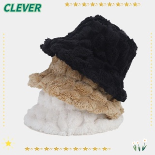 Clever หมวกบักเก็ต ผ้าโพกหัว แบบหนา ลายสับปะรด ขนกระต่ายเทียม สไตล์วินเทจ ให้ความอบอุ่น เหมาะกับฤดูใบไม้ร่วง และฤดูหนาว